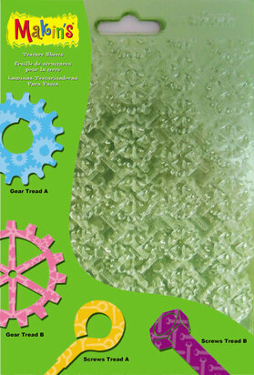 Makin's Texture Sheets Set F [Gears, Eye Lag Screws, Hex Bolts, Sprockets) &ndash; structuurvellen