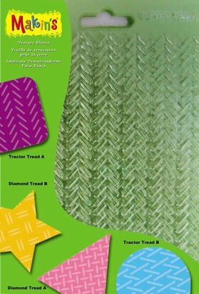 Makin's Texture Sheets Set G [Tractor Treads A & B, Diamond, Treads A & B) &ndash; structuurvellen