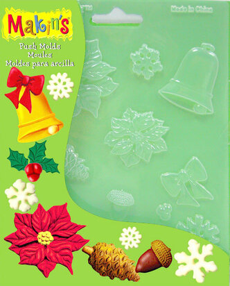 Makin's Push Mold Christmas Nature &ndash; kunststof drukmallen