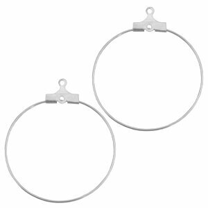 Oorring hanger 30mm Antiek zilver (nikkelvrij) 8 stuks productweergave