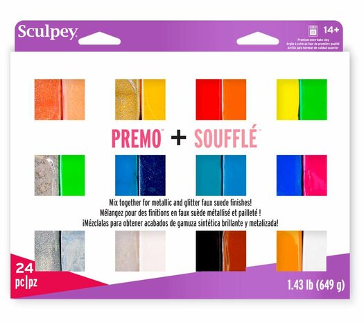 Sculpey Premo + Soufflé Multipack, 24 x 28 g