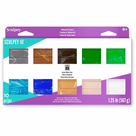 Sculpey III   10 Piece Naturals Multi-pack