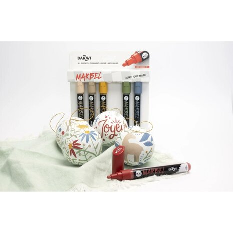 MARBEL set 6 markers univ 4mm Natuur