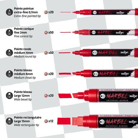 MARBEL set 6 markers univ 4mm primaire k