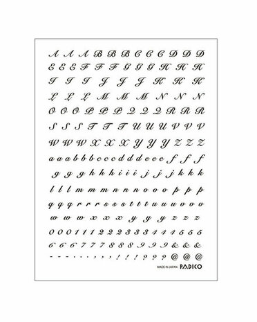 Padico Transfer Seal Alphabet Longhand &ndash; materiaal voor resin en decoratie voor creatieve projecten