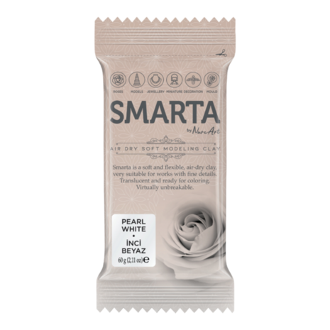 Smarta - Pearl White [60g] &ndash; luchtdrogende modelleerklei