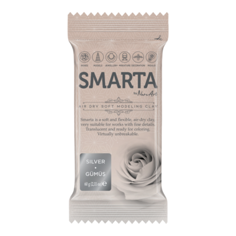 Smarta - Silver [60g] &ndash; luchtdrogende modelleerklei