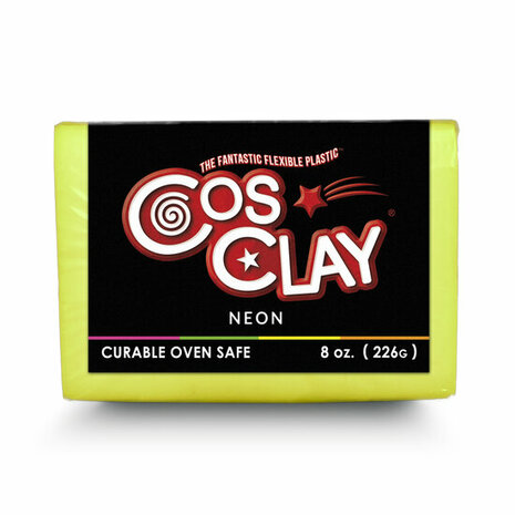 Cosclay NEON Yellow 226 g &ndash; flexibele Cosclay polymeerklei met speciaal effect