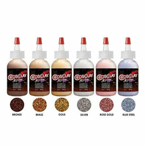 Cosclay LiquidFX Metal Glitter Pack &ndash; vloeibare flexibele Cosclay voor coatings en gietdetails