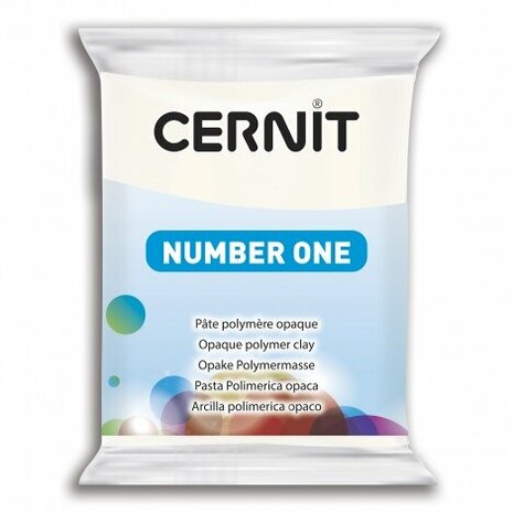 Cernit Number One Opaque White 56 g &ndash; dekkende ovenhardende polymeerklei