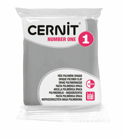 Cernit Number One Grey 56 g &ndash; dekkende ovenhardende polymeerklei
