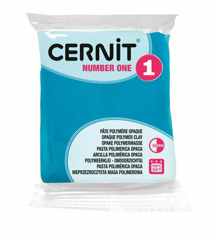 Cernit Number One Turquoise Blue 56 g &ndash; dekkende ovenhardende polymeerklei