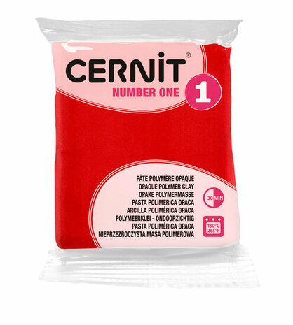 Cernit Number One Red 56 g &ndash; dekkende ovenhardende polymeerklei