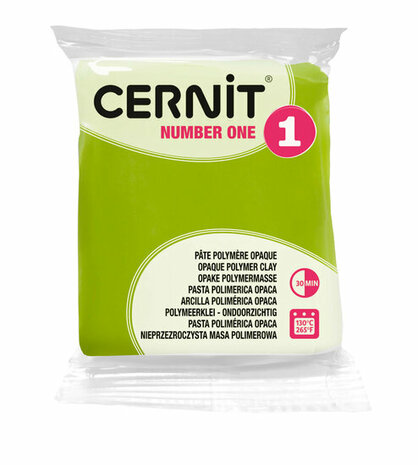 Cernit Number One Lime Green 56 g &ndash; dekkende ovenhardende polymeerklei