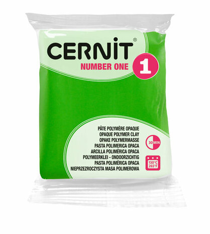 Cernit Number One Light Green 56 g &ndash; dekkende ovenhardende polymeerklei