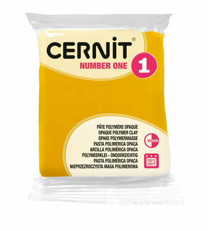 Cernit Number One Yellow 56 g &ndash; dekkende ovenhardende polymeerklei