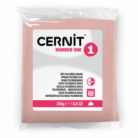 Cernit Number One Pink 250 g &ndash; dekkende ovenhardende polymeerklei