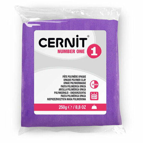 Cernit Number One Violet 250 g &ndash; dekkende ovenhardende polymeerklei