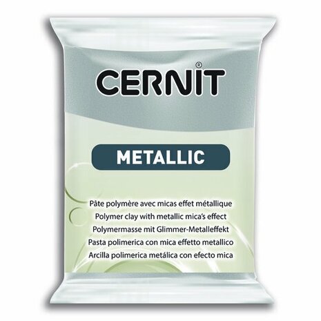 Cernit Metallic Silver 080 &ndash; 56 g &ndash; ovenhardende polymeerklei