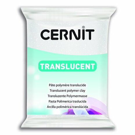 Cernit Translucent White Glitter 010 &ndash; 56 g &ndash; ovenhardende polymeerklei