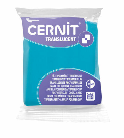 Cernit Translucent Turquoise Blue 280 &ndash; 56 g &ndash; ovenhardende polymeerklei