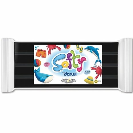 Darwi Softy Zwart 500 g niet-drogende plasticine