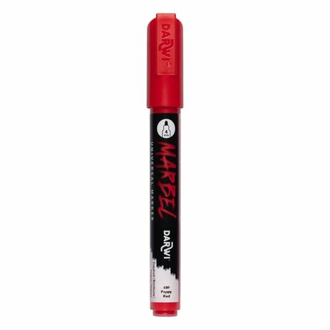 Darwi MARBEL Marker Poppy Red 4 mm, opaque acrylic marker with round tip