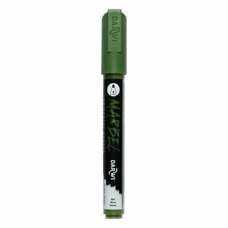 Darwi MARBEL Marker Olive Green 4 mm, opaque acrylic marker with round tip