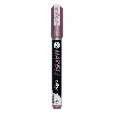 Darwi MARBEL Marker Metallic Pink 4 mm, opaque acrylic marker with round tip