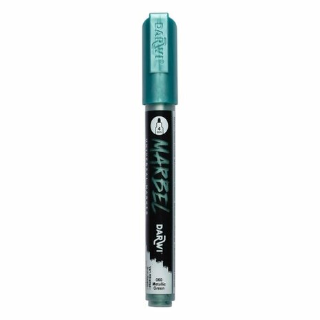 Darwi MARBEL Marker Metallic Green 4 mm, opaque acrylic marker with round tip