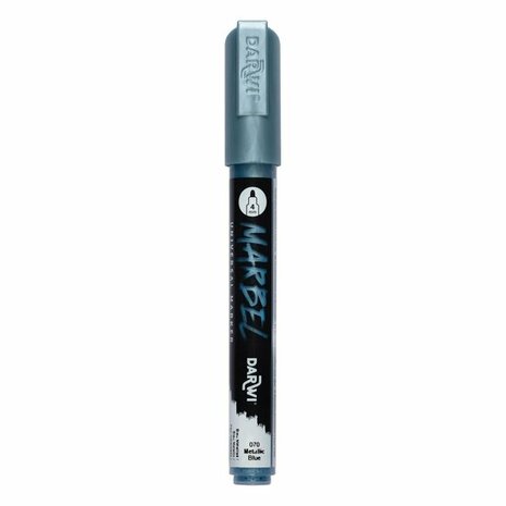 Darwi MARBEL Marker Metallic Blue 4 mm, opaque acrylic marker with round tip