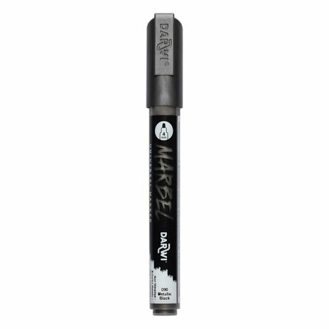Darwi MARBEL Marker Metallic Black 4 mm, opaque acrylic marker with round tip