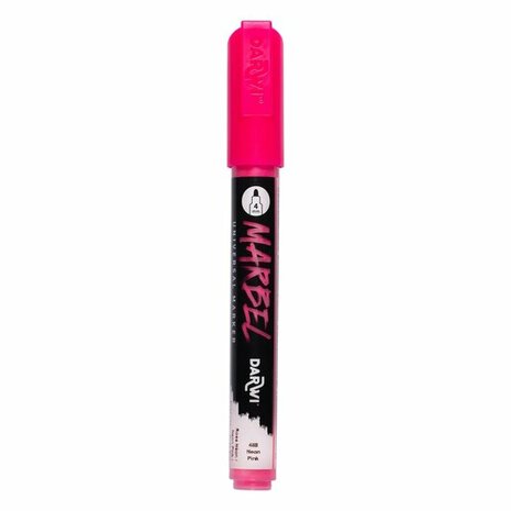 Darwi MARBEL Marker Neon Pink 4 mm, opaque acrylic marker with round tip