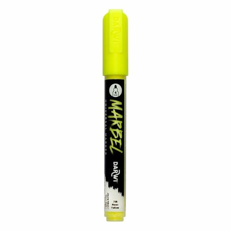 Darwi MARBEL Marker Neon Yellow 4 mm, opaque acrylic marker with round tip