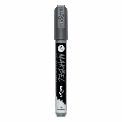 Darwi MARBEL Marker Anthracite 6 mm, opaque acrylic marker with chisel tip