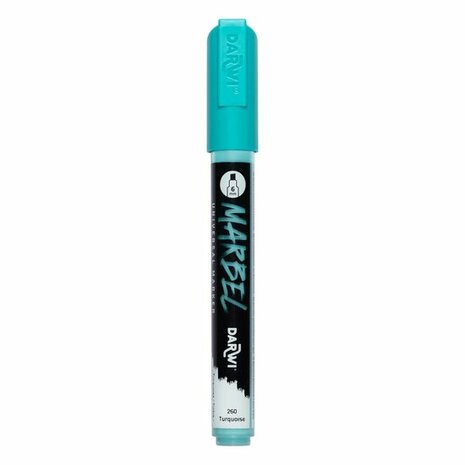 Darwi MARBEL Marker Turquoise 6 mm, opaque acrylic marker with chisel tip