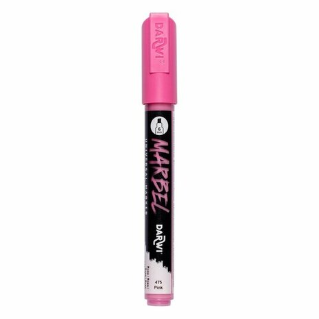 Darwi MARBEL Marker Pink 6 mm, opaque acrylic marker with chisel tip
