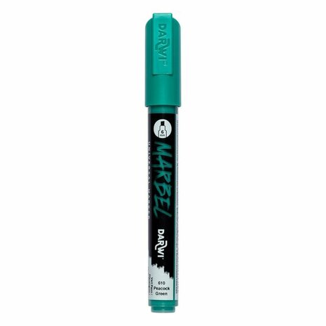 Darwi MARBEL Marker Peacock Green 6 mm, opaque acrylic marker with chisel tip