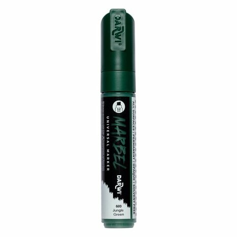Darwi MARBEL Marker Jungle Green 12 mm, opaque acrylic marker with broad bevel tip