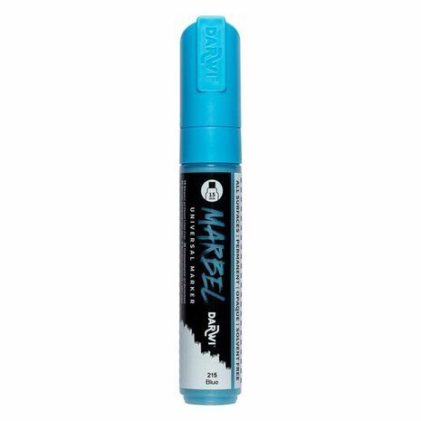 Darwi MARBEL Marker Blue 15 mm, opaque acrylic marker with wide rectangular tip