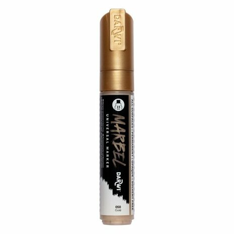 Darwi MARBEL Marker Gold 15 mm, opaque acrylic marker with wide rectangular tip
