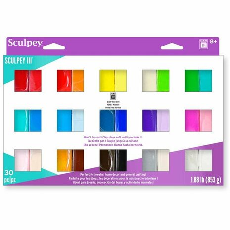 Sculpey III Color Sampler 30 &times; 28 g &ndash; productfoto