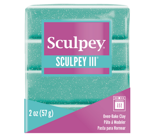 Sculpey III Turquoise Glitter 57 g &ndash; productfoto
