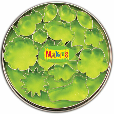 Makin's RVS-uitstekerset Flower Leaf 15 PC &ndash; thematische rvs-uitstekers