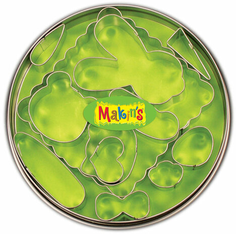 Makin's RVS-uitstekerset Animal 12 PC &ndash; thematische rvs-uitstekers