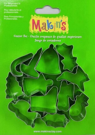 Makin's RVS-uitstekerset Christmas 12 PC Set &ndash; thematische rvs-uitstekers