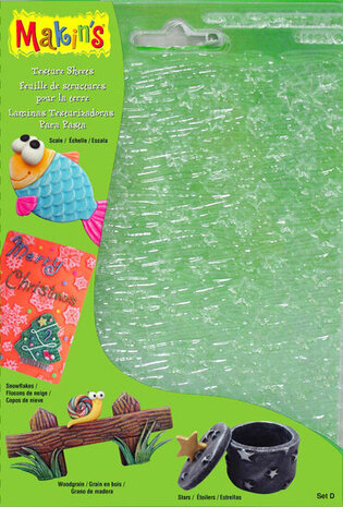 Makin's Texture Sheets Set D [Star, Woodgrain, Scale, Snowflake) &ndash; structuurvellen