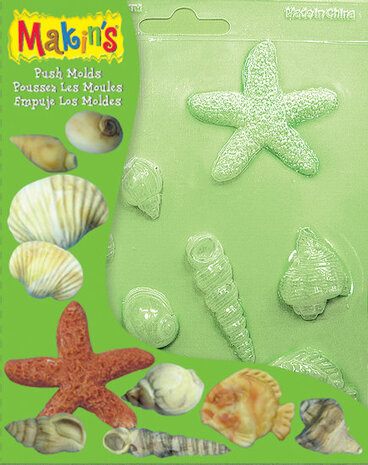 Makin's Push Mold Sea Shells &ndash; kunststof drukmallen
