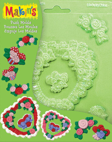 Makin's Push Mold Hearts &ndash; kunststof drukmallen