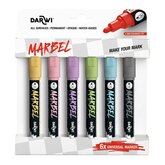 Marbel set 6 markers  4mm pastel